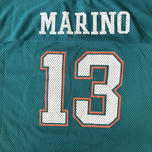 Vintage 90s Dan Marino Adult Jersey XL Miami Dolphins 13 Logo 7 USA Made - Picture 3 of 6